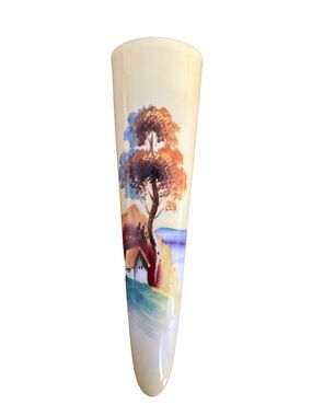 Vintage Noritake "Tree in the Meadow" Porcelain Wall Pocket Vase (1920s-1930s)